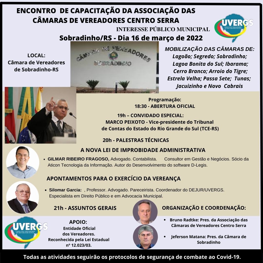 Encontro de Capacitação da Associação das Câmaras de Vereadores Centro Serra - Sobradinho/RS
